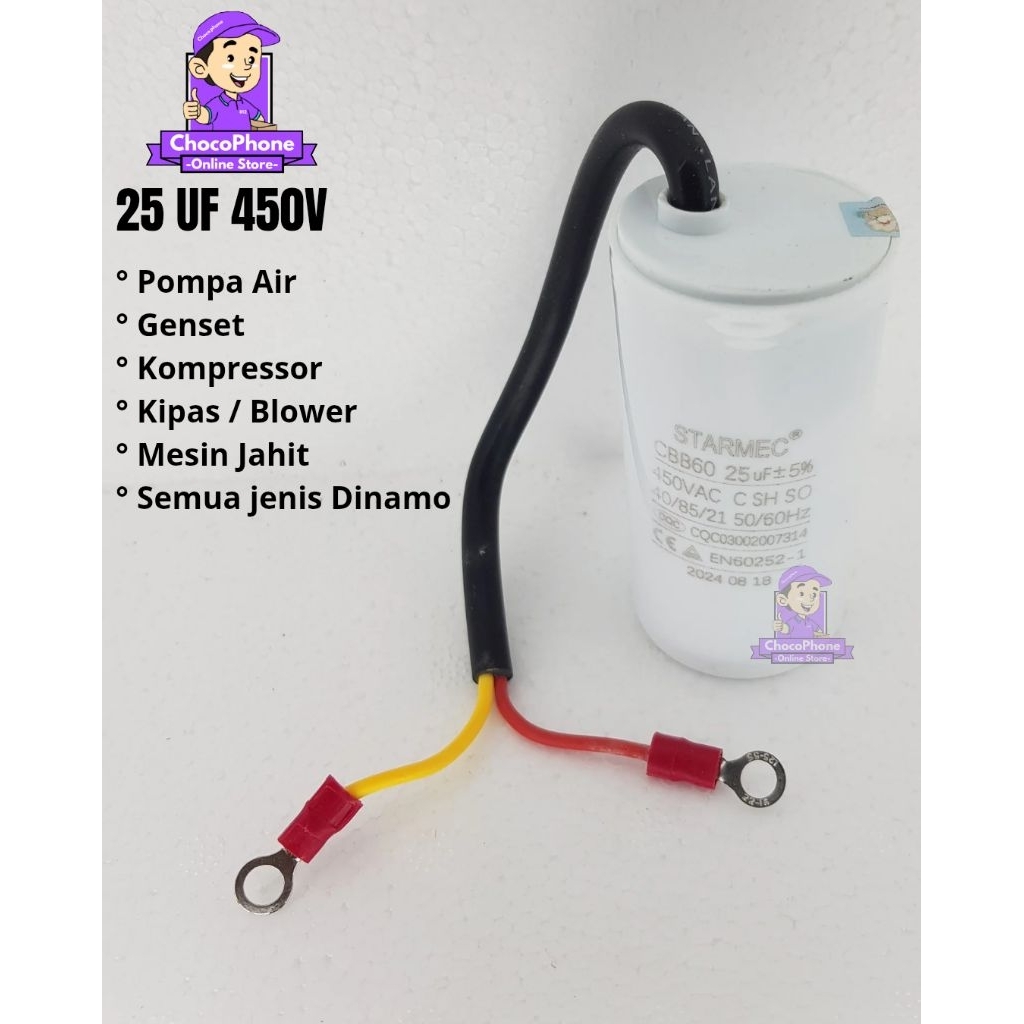 Kapasitor Pompa Air 25uf / 45uf Capasitor Jet Pump Genset 25 / 45 UF