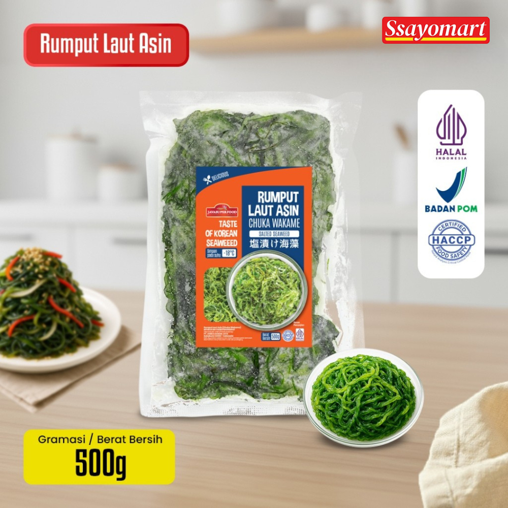 [HALAL] RUMPUT LAUT ASIN 500GR / CHUKA WAKAME / WAKAME / SALTED SEAWEED 500GR