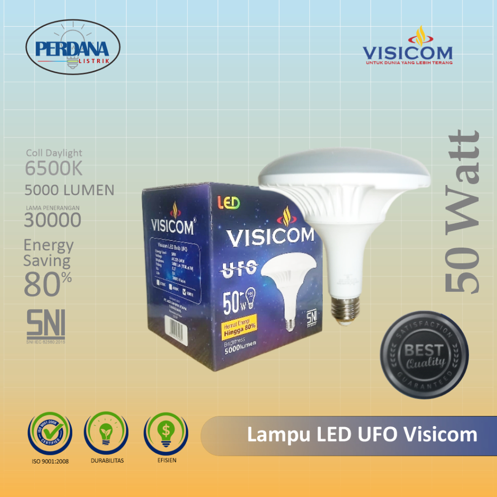 VISICOM - Lampu LED UFO 50 watt Cool Daylight