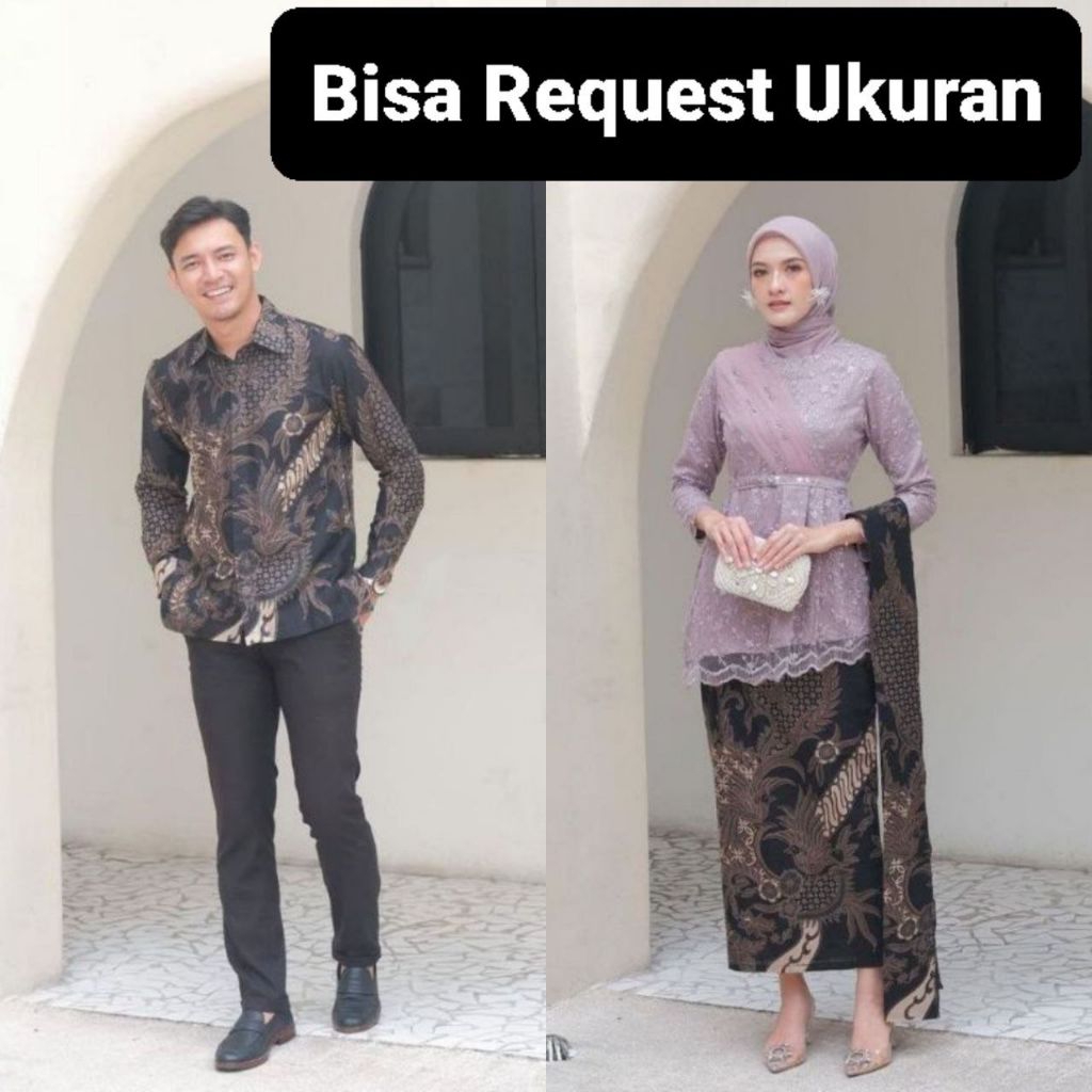 SET ZAFINA ORI KEBAYA COUPLE KEMEJA PREMIUM / CUSTOM ANAK & SUPER JUMBO / BAJU SETELAN SERAGAM BATIK