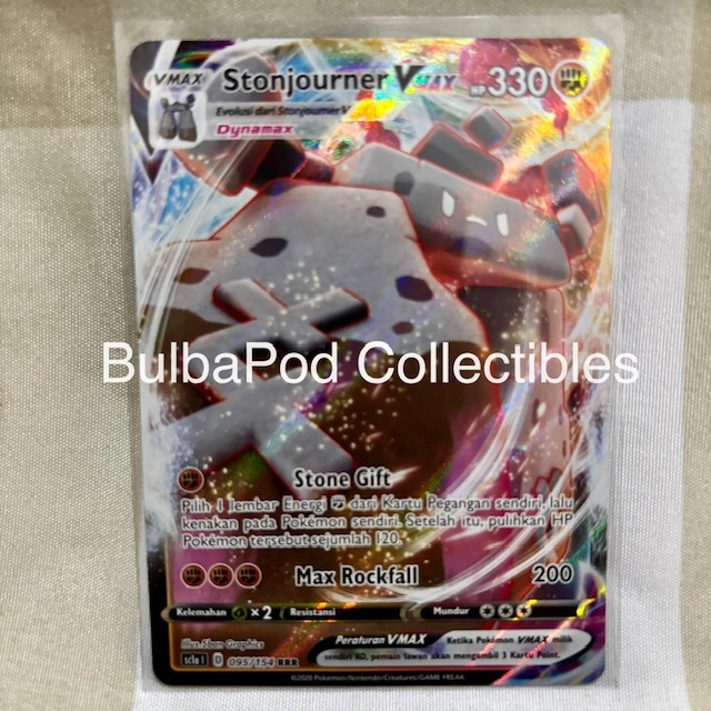 Pokemon TCG Indonesian Stonjourner VMAX SC1a 095/154 RRR Pedang & Perisai A