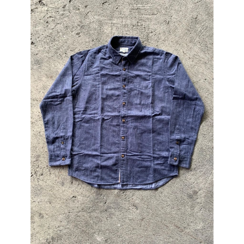 Beams Japan Raw Denim Shirt Leather Patch