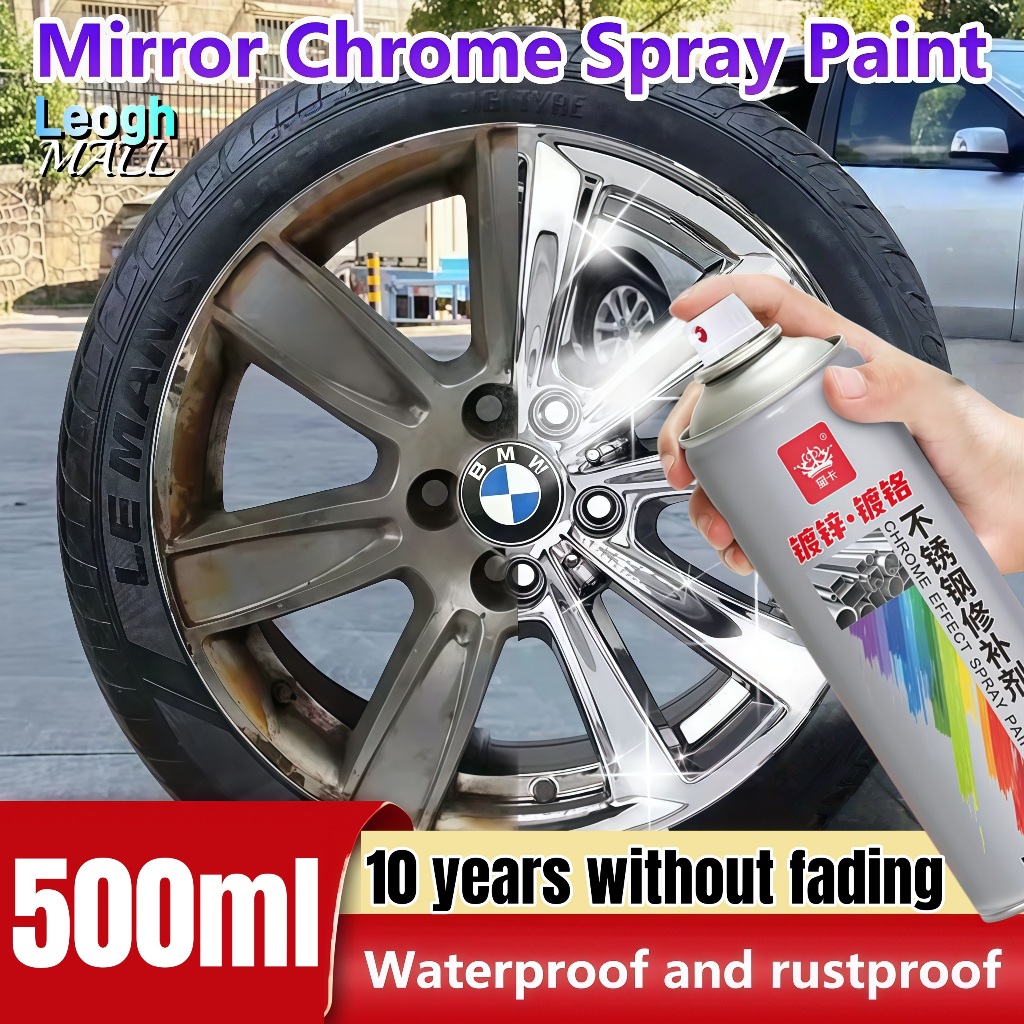 Cat Semprot Chrome Stainless Steel Semprot Anti Karat Mobil Mengkilap Spray Paint Tahan Panas