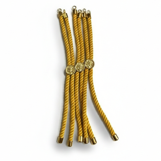 Aineed | Gelang Serut Korean - Gelang Aneka Warna Warm Tones  - Charm Berwarna Emas - Gelang Tali