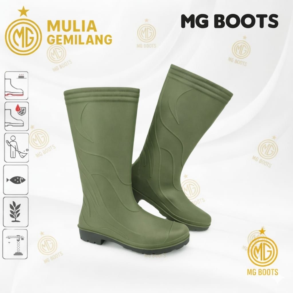 Sepatu Boots Proyek MG Boots Hijau