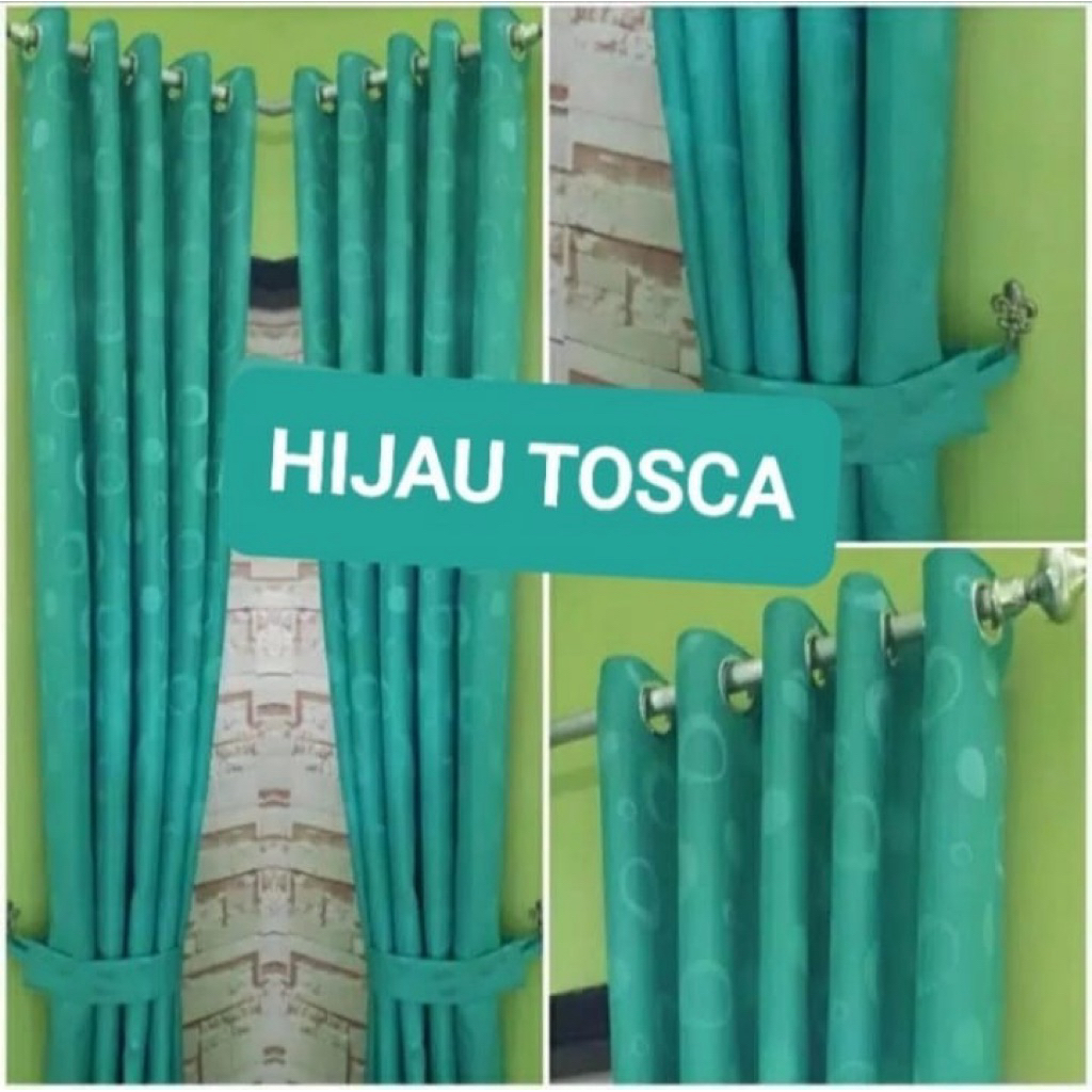 Gorden embos model semokring hijau tosca