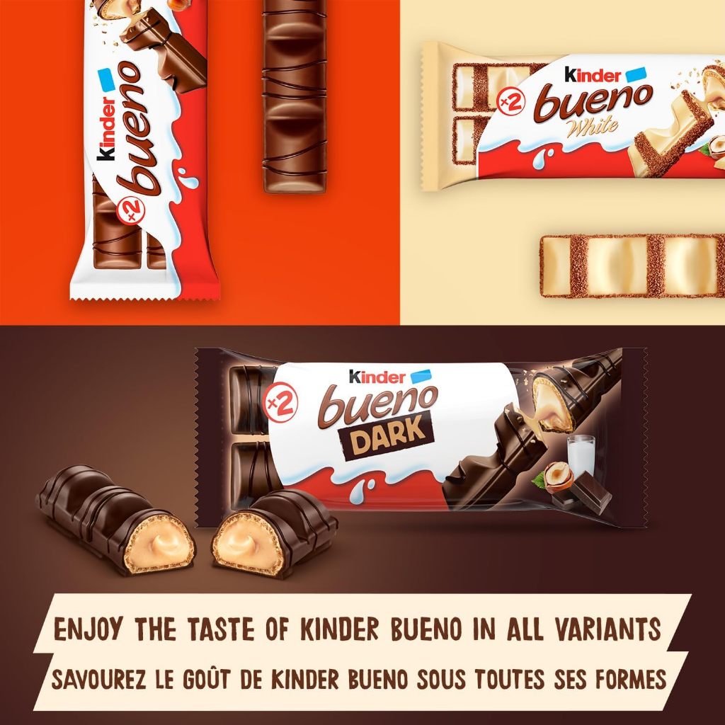 Cokelat Kinder Bueno White and Dark Chocolate T2 asal Eropa