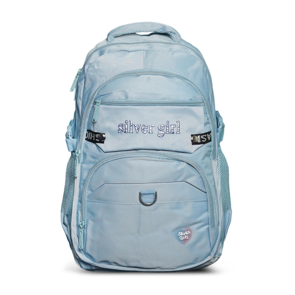 Tas Ransel Sekolah Perempuan Silver Girls 16 Inch Backpack Laptop Cewek Casual Co