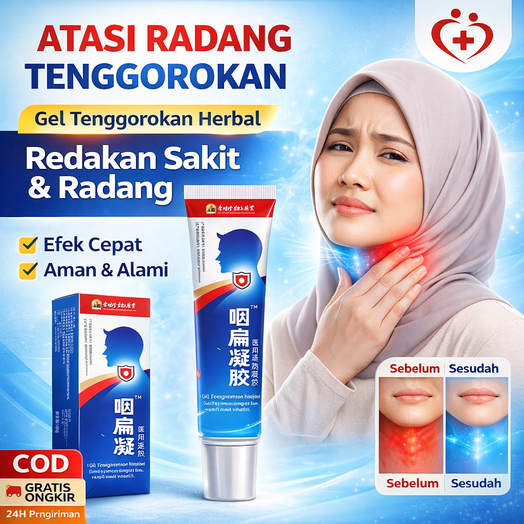 OOUWA Gel Sakit Tenggorokan/Gel Medis Penurun Demam/Mengobati Sakit Tenggorokan dan Radang Amandel/G