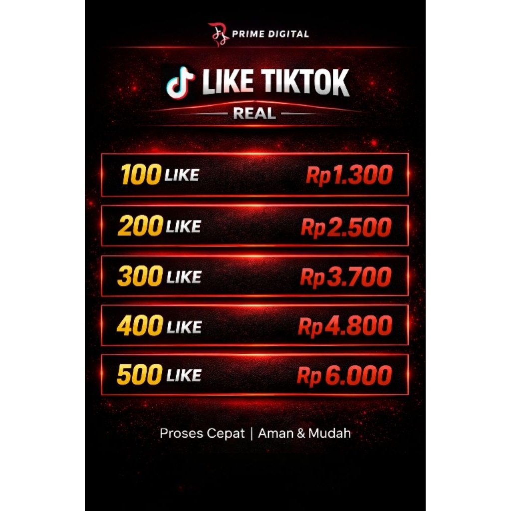 LIKE TIKTOK GARANSI PROSES CEPAT