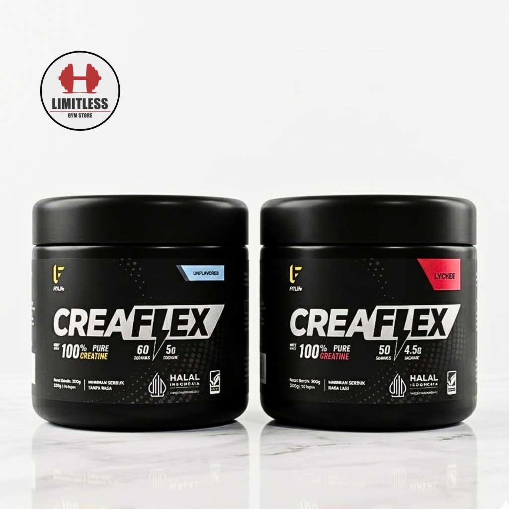 Fitlife CREAFLEX Creatine Monohydrate 300gr - 60 serving Suplemen Gym Kreatin