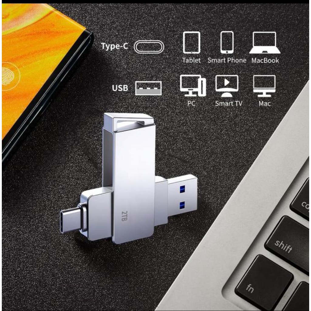 Promo Flashdisk Dual OTG Type C USB 3.0 1TB 2TB Untuk Ponsel Android Iphone Laptop PC Plug & Play Or