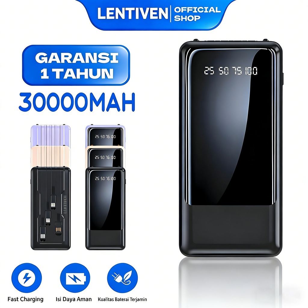 LENTIVEN Powerbank 30000 mAh Mini with Fast Charging BH695