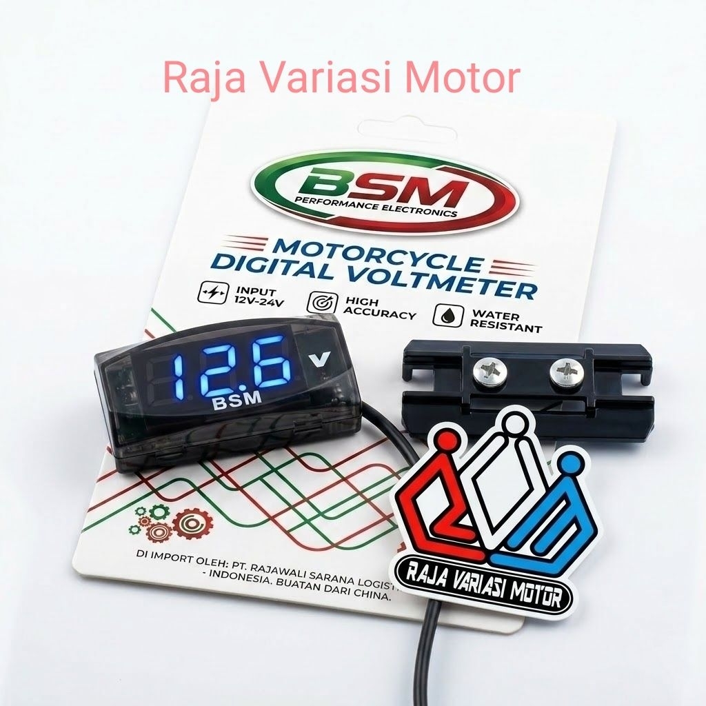 (COD)VOLT METER AKI 12V+BREKET.Voltmeter  MINION BSM