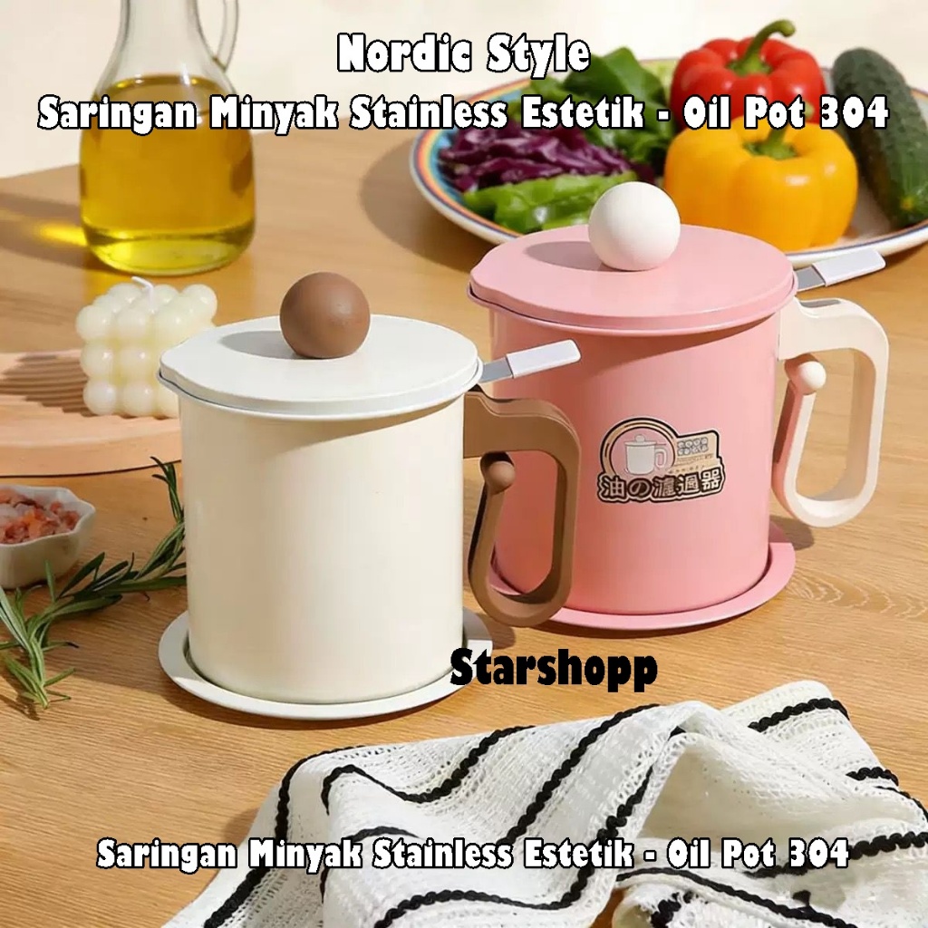 NORIDC Oil Pot 1.4 ltr ESTETIK / Pot Saringan Minyak / Tempat Minyak / Peniris