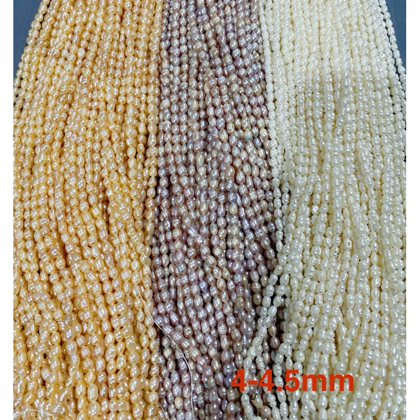 Bahan Kalung Gelang Mutiara Air Tawar Oval BABY B Size 4-4.5mm DIY PEARL Mutiara Lombok Kerajinan