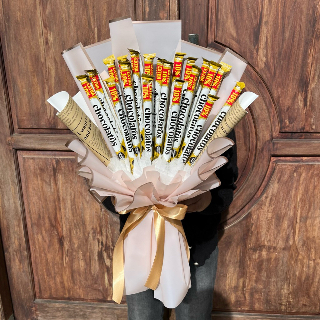 [READY] Snack Bouquet | Buket snack makanan ringan Chocolatos | Bucket Ulang Tahun, Wisuda, Annivers