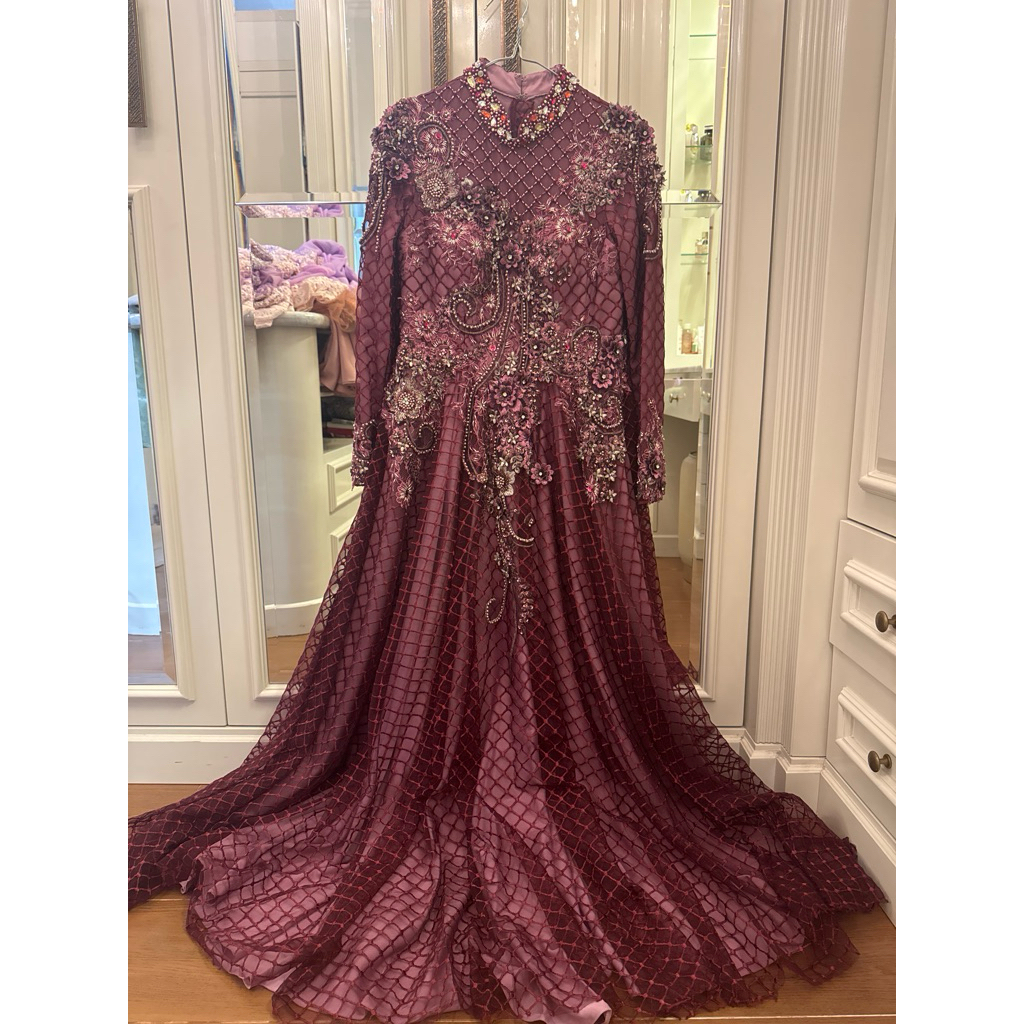 Dress gaun pesta mewah full payet