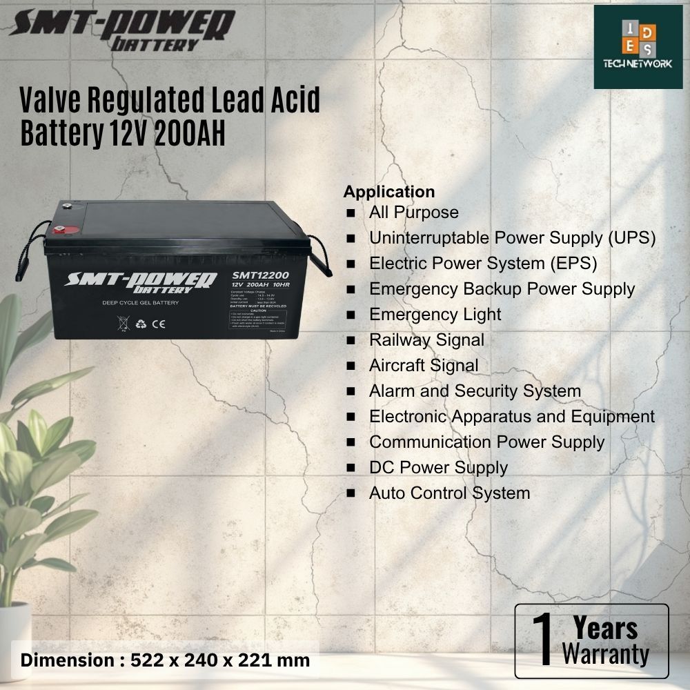 SMT Power Baterai VRLA SMT12200 12V 200AH