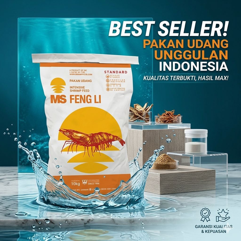Pakan Udang & Ikan Fengli 100gram - Nutrisi Lengkap Berbagai Ukuran