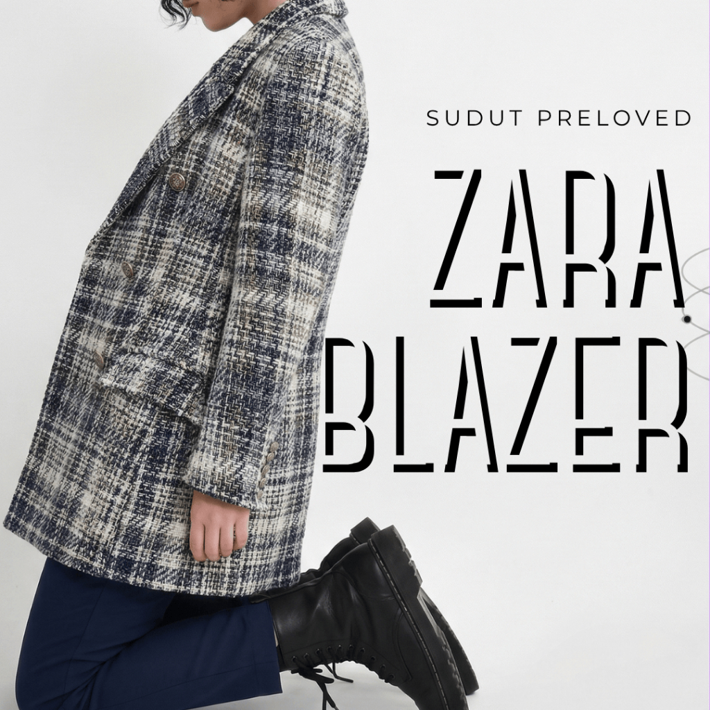 ZARA Knitted Blazer Original Size XS Preloved - Bahan Tebal & Premium