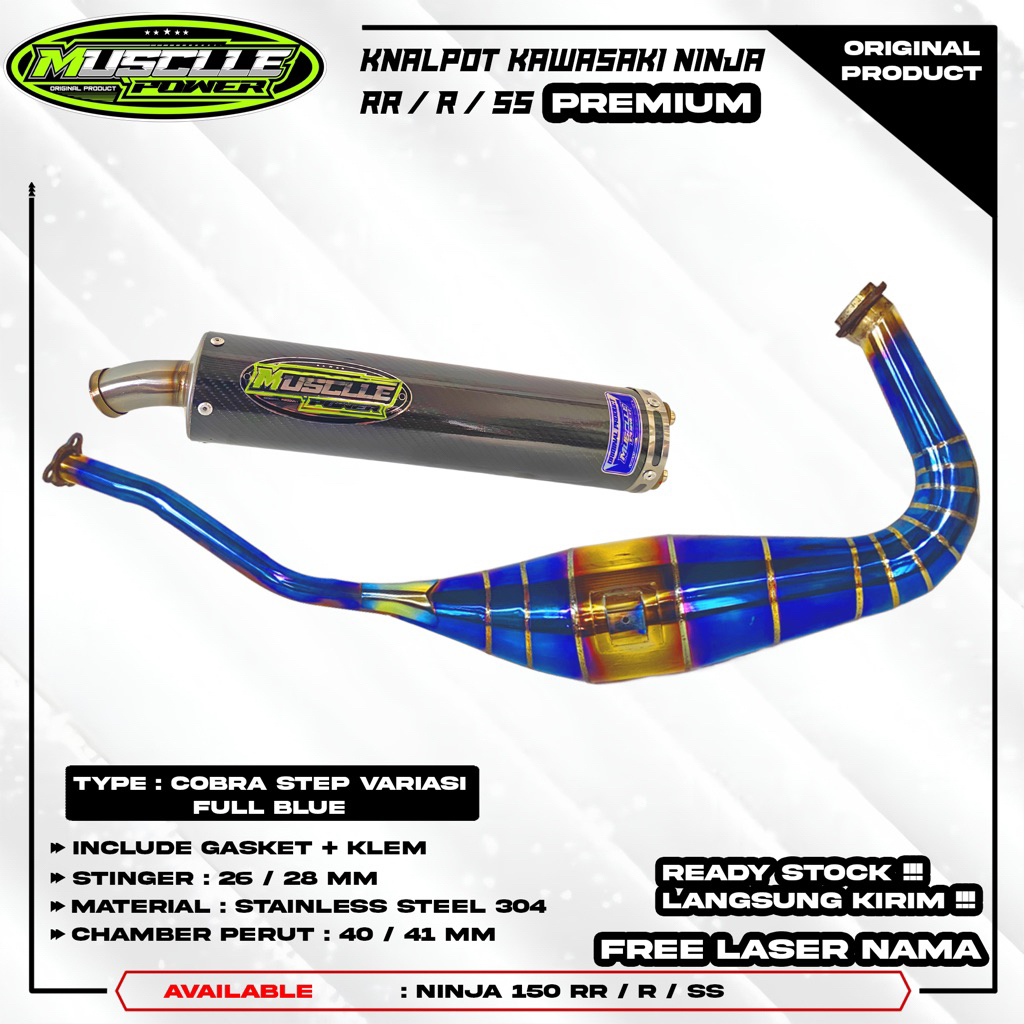 KNALPOT KAWASAKI NINJA RR R SS BLUEMOON ORIGINAL MUSCLE POWER EXHAUST NINJA RR R SS NINJA 150 NINJA 