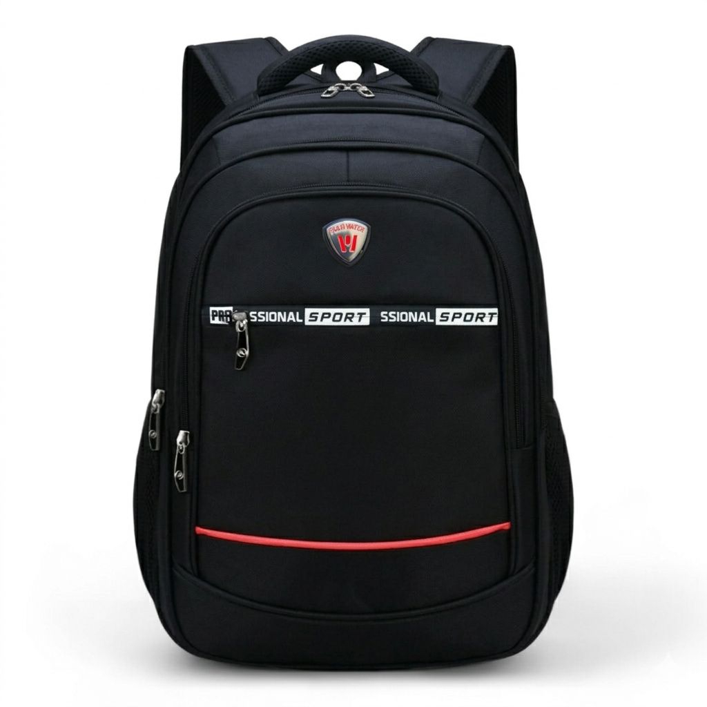 Tas Ransel Pria Profesional Sport Polo Hitam Water Laptop Tas Sekolah – Desain Stylish & Multifungsi
