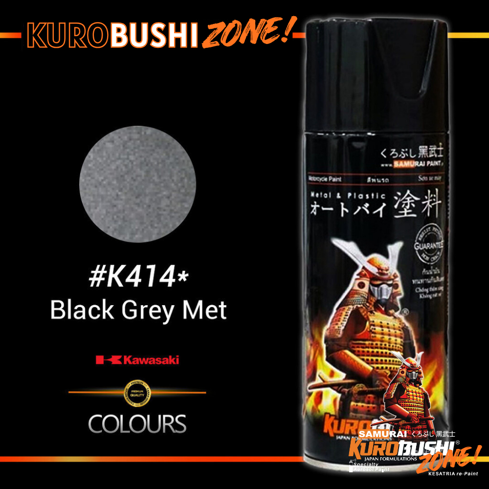 SAMURAI KUROBUSHI WARNA BLACK GREY METALLIC KAWASAKI K414* 400ML