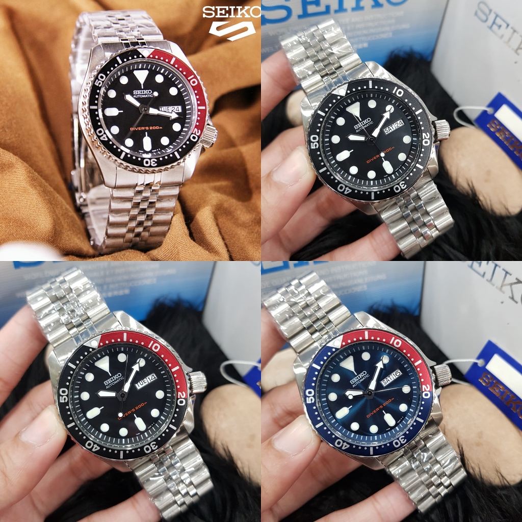 Jam Tangan Pria SEIKO Diver SKX007K2 SKX009K2 Silver Steel | Pepsi | Coke | Automatic