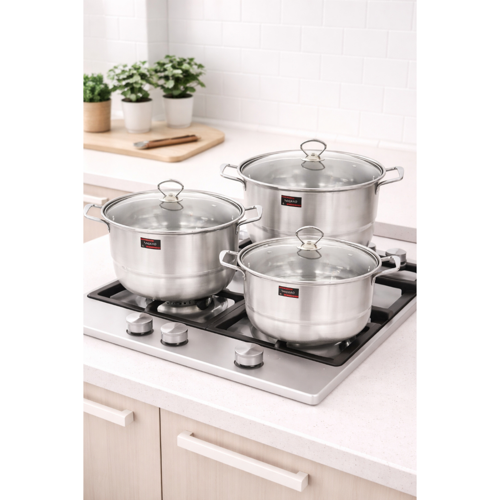 Panci Kukus Stainless Tutup Kaca / Kukusan Stainless Tutup Kaca