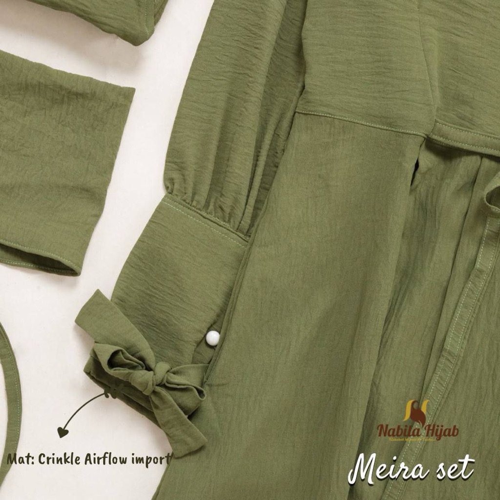 TERMURAH GAMIS MEIRA SET NABILA HIJAB/GAMIS MEIRA SET/GAMIS NABILA HIJAB/GAMIS CRINKLE AIRFLOW/GAMIS