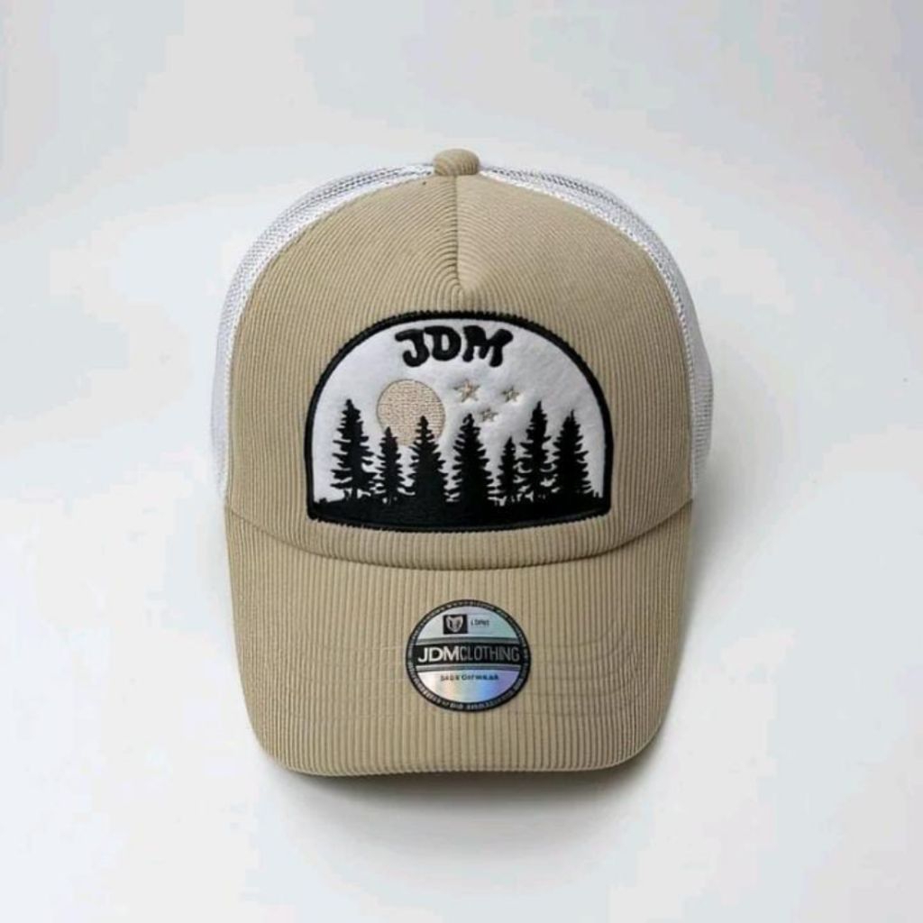 TOPI BASEBALL KORDUROY VISOR PENDEK BORDIR GUN