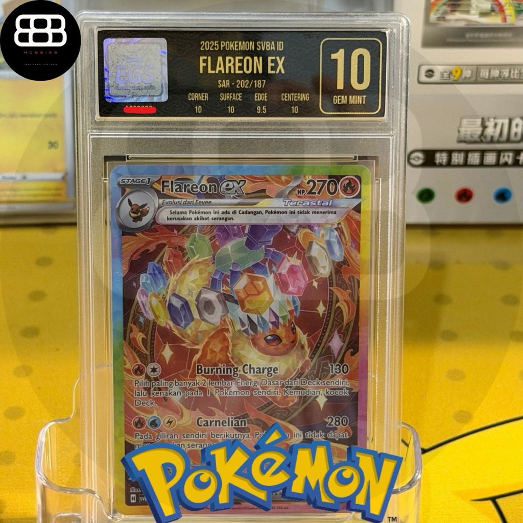 FLAREON EX SAR SV8AI GRADING EGS 10 BAHASA INDONESIA