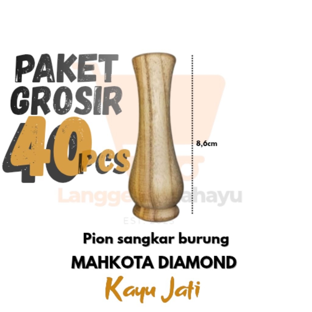 Pion Sangkar Burung bahan Kayu Jati mentahan