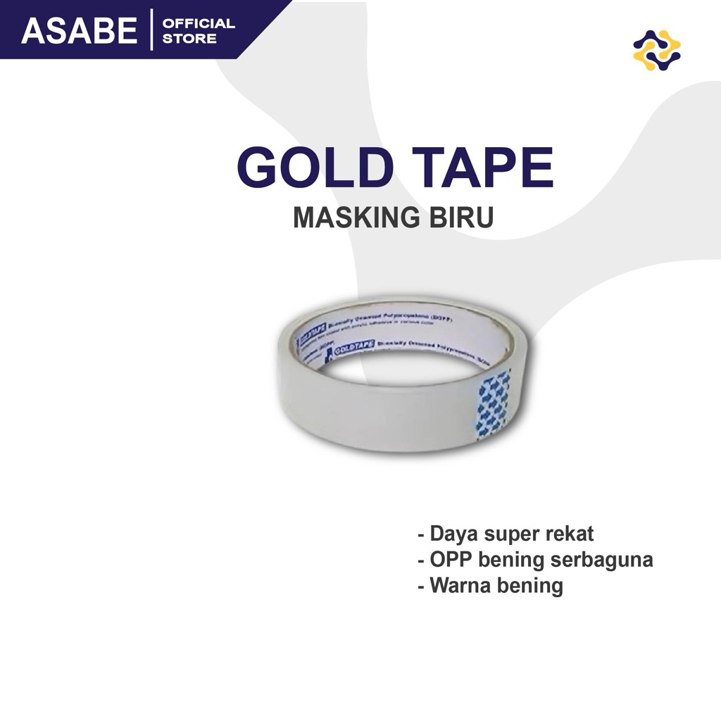 GOLD TAPE MASKING BIRU