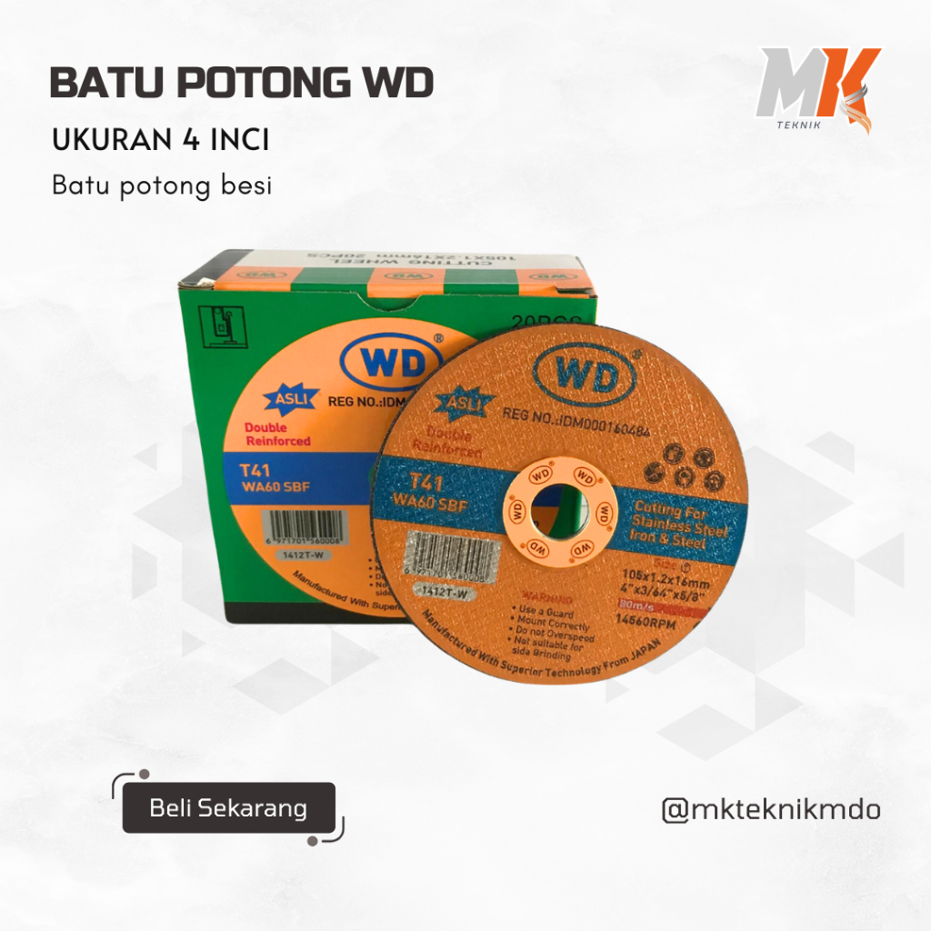 BATU POTONG WD 4" MATA POTONG BESI WD 4"