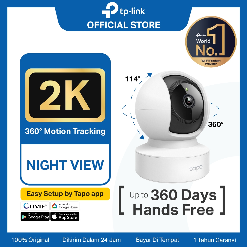TP-Link Tapo C212 | 2K Kamera CCTV | LAN | PTZ IP WiFi Camera | 3MP | Video | SD Card | Murah Toko