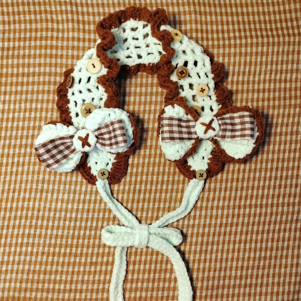Aksesoris rambut headband crochet handmade choco mint lolita kawaii matching dengan baju - baju lucu