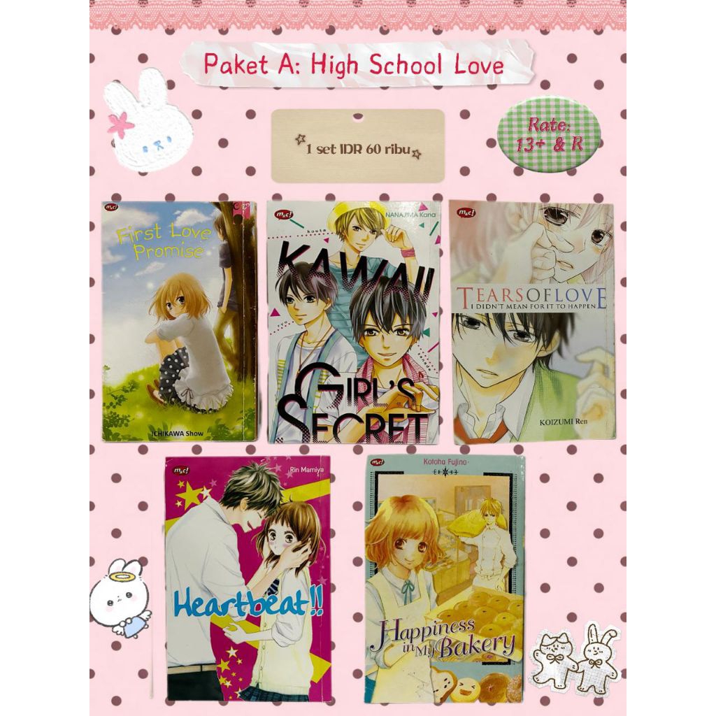 Set Komik/Manga Preloved Shoujo Romance Oneshot