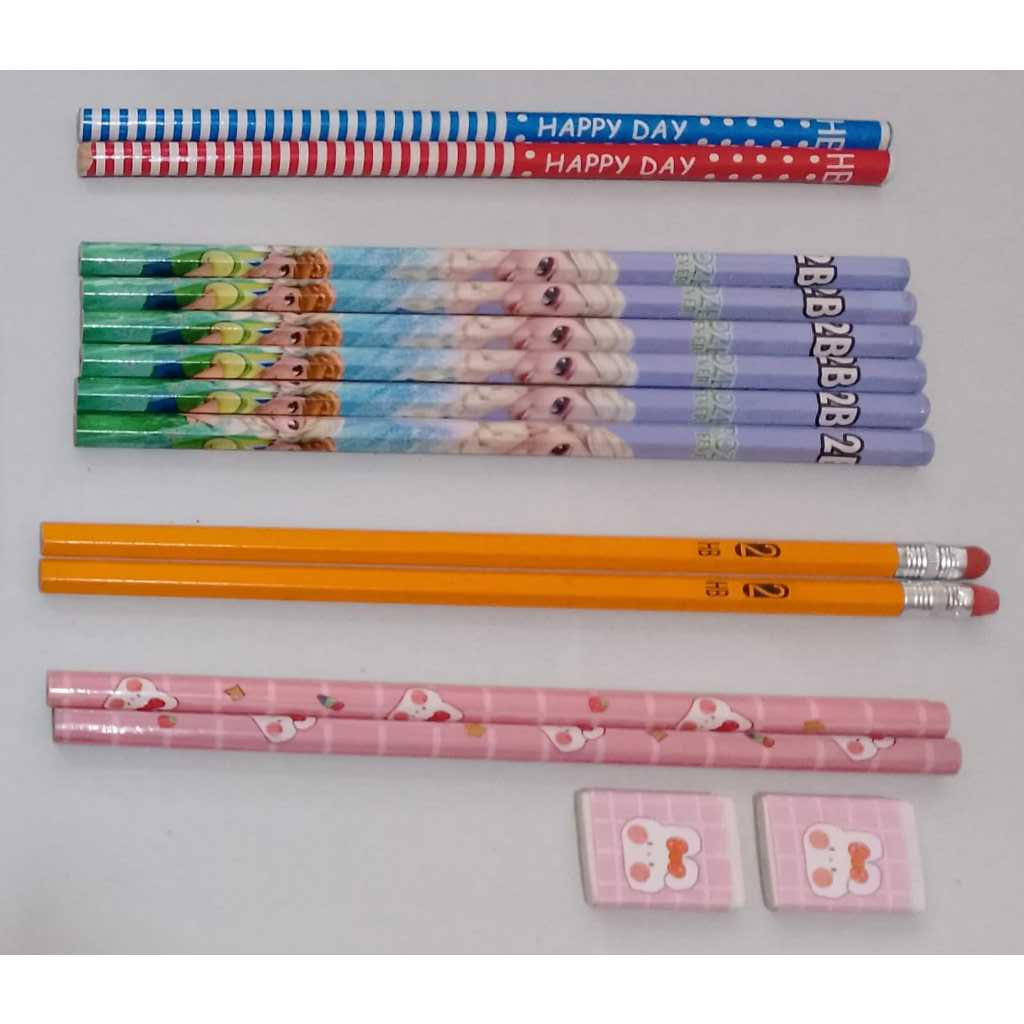 Pensil Penghapus HB 2B Frozen Karakter Happy Day