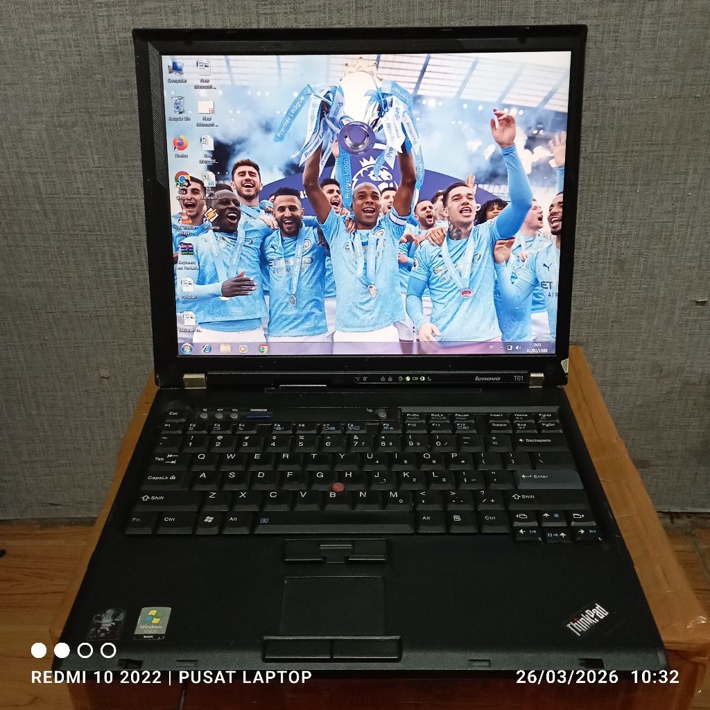 Laptop Lenovo ThinkPad T61 windows 7 CoreTM duo Ram2gb DDR3 HDD160gb Lcd13in Mesin Normal tested sia