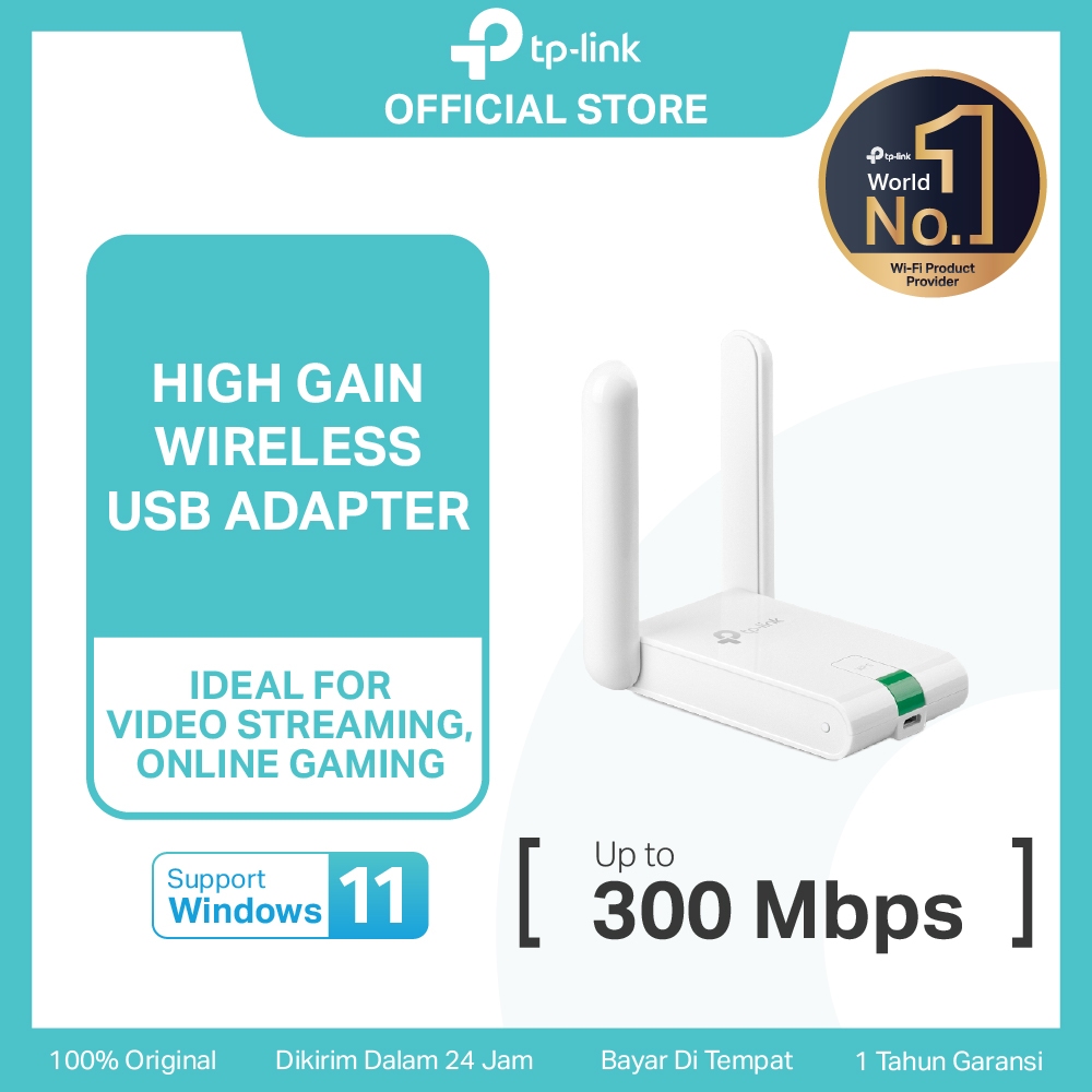 TP-Link TL-WN822N |  300Mbps Wireless USB Adapter | WIFI High Gain | Dongle |  Kabel 1,5m | PC MAC