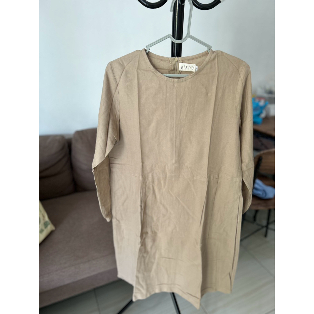 preloved tunik aisha studio warna mocca