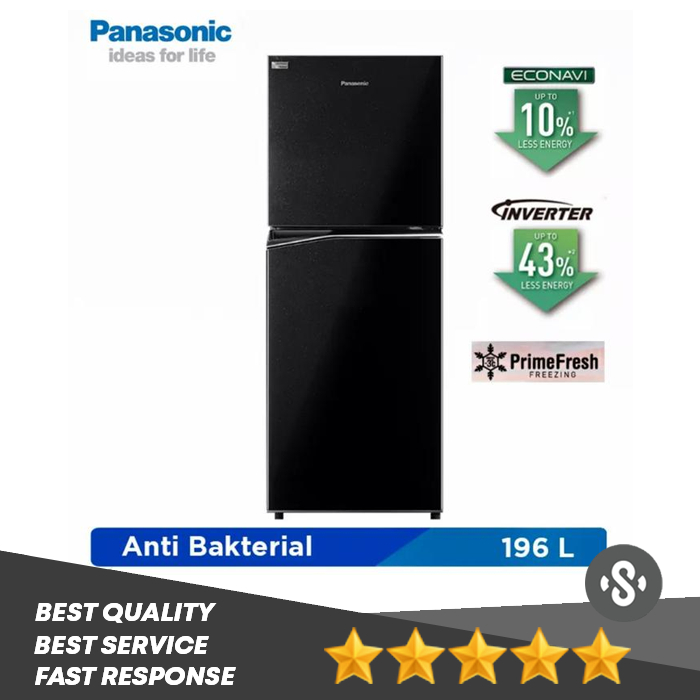 Panasonic NR BB201Q-PK Kulkas Inverter Econavi 2 Pintu 196L - NR BB201Q-PK