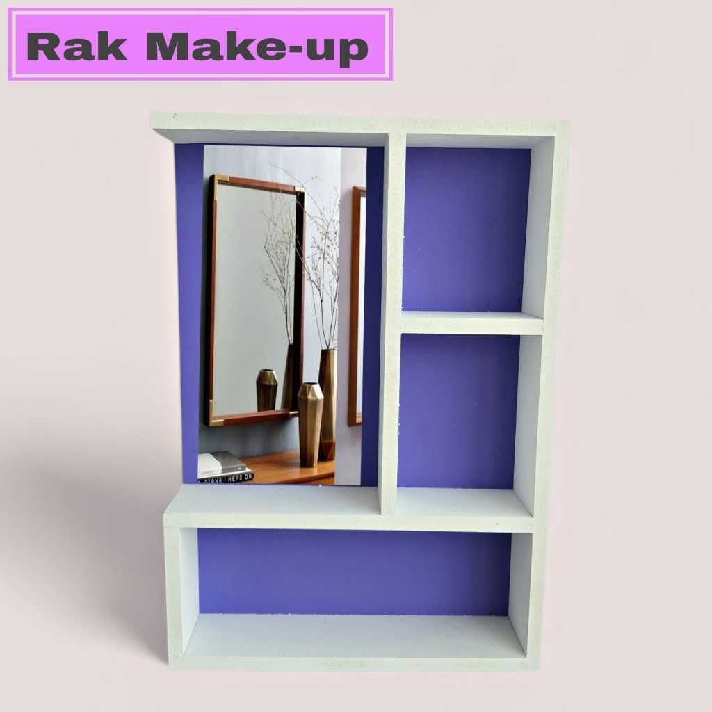 RAK GANTUNG CERMIN MINIMALIS RKA288 RAK HIAS MAKE UP / RAK KOSMETIK KACA