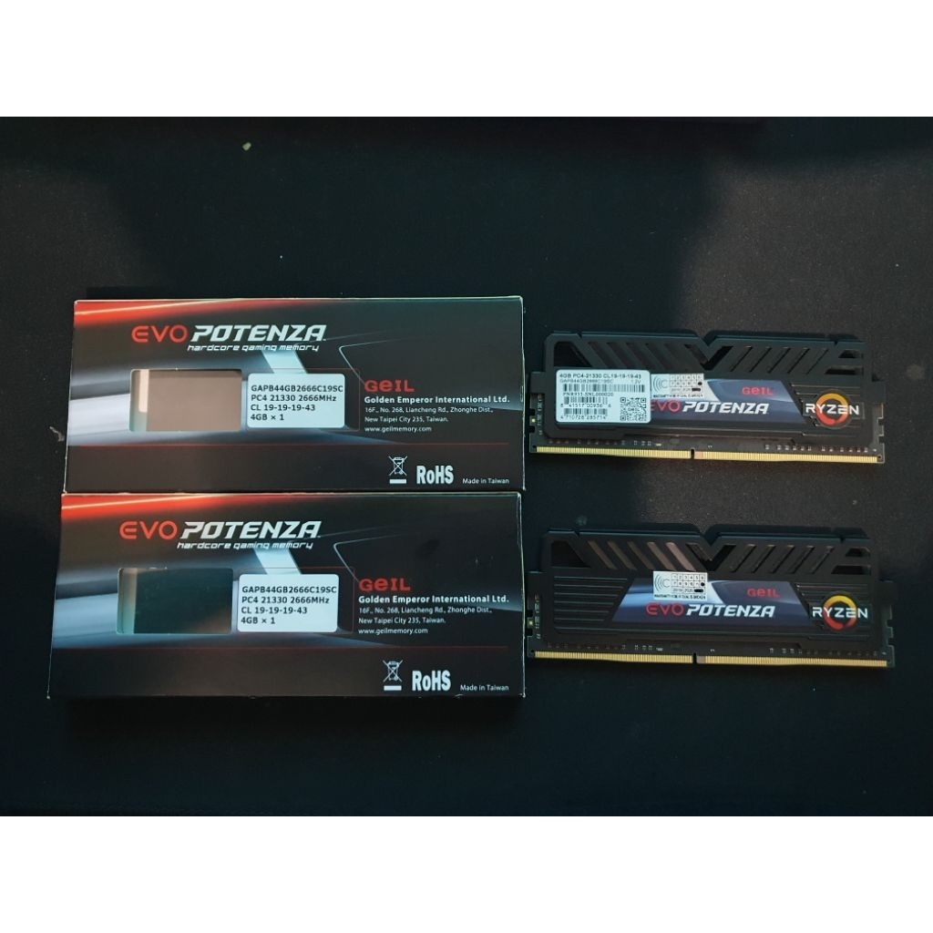 RAM Geil Evo Potenza DDR4 8GB (4GBx2) 2666Mhz