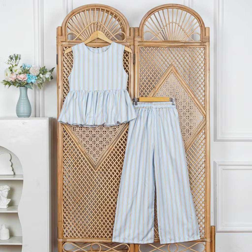 One set salur sherly kekinian / setelan baju salur premium / set blouse katun adem / one set blouse 