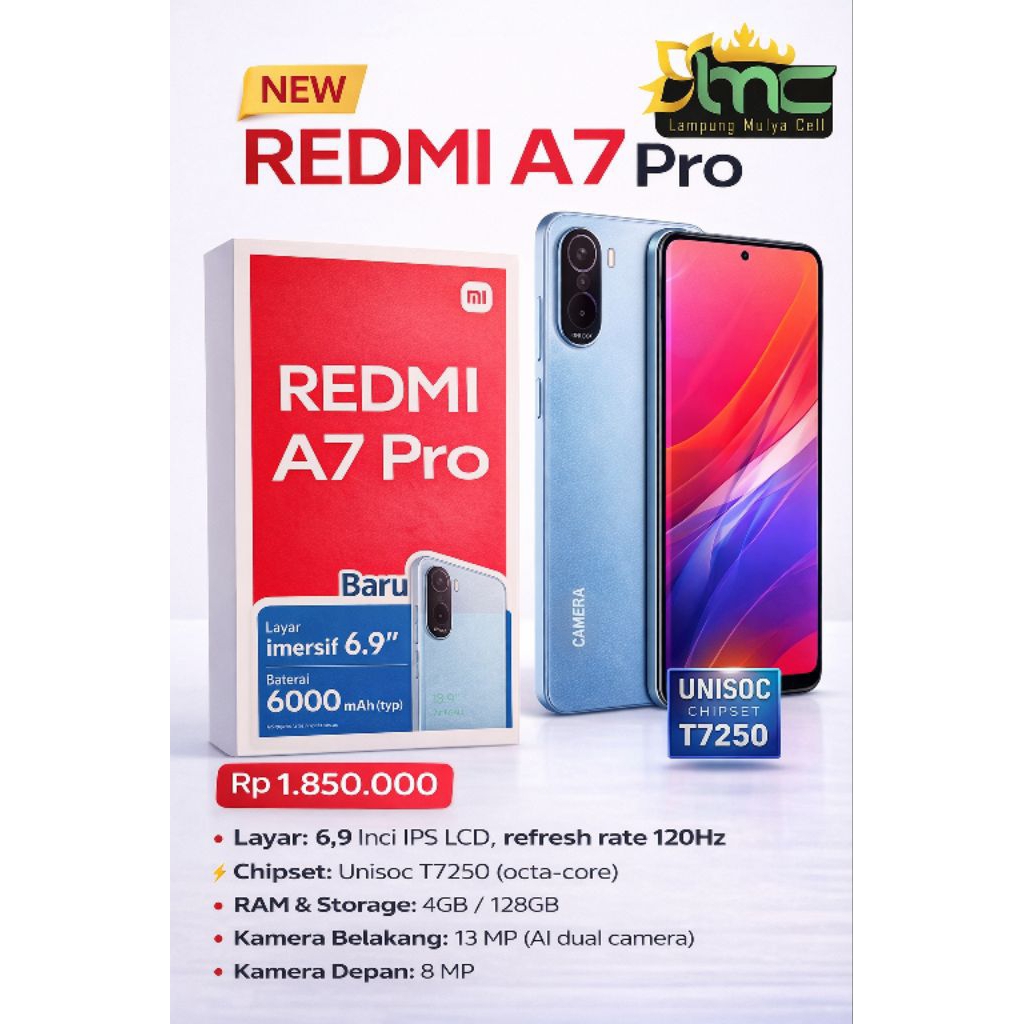 Redmi A7 pro Ram 4 + internal 128