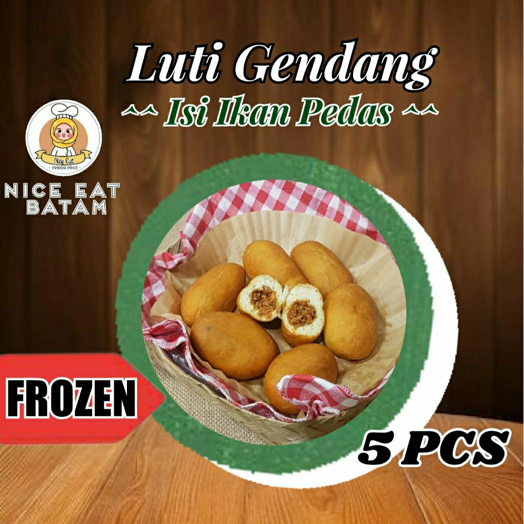 [Khusus Batam] Luti Gendang Isi Abon Ikan Pedas Frozen Isi 5 Pcs. Frozen Food Halal Khas Anambas, Ke