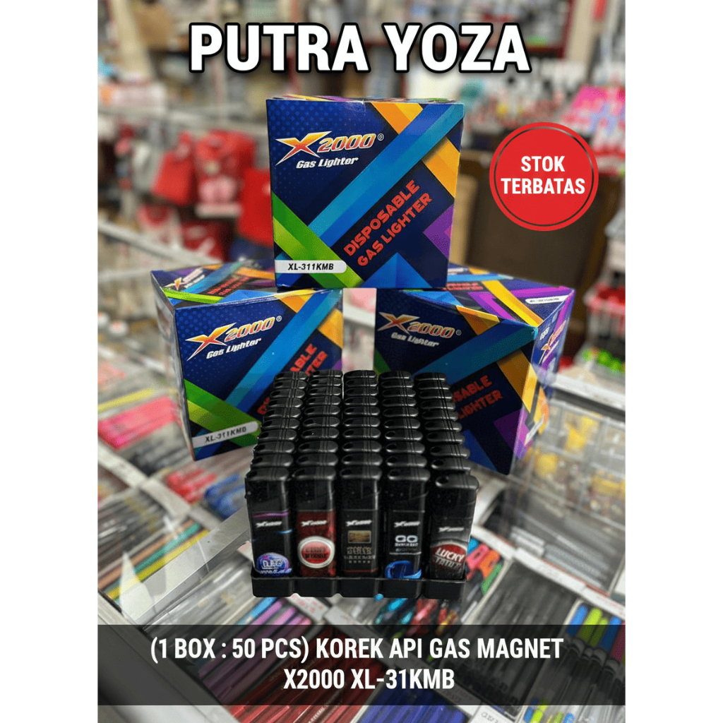(1 BOX ISI 50 PCS) KOREK API X2000 XL-311KMB KOREK API GAS MAGNET / DISPOSABLE GAS LIGHTER X2000